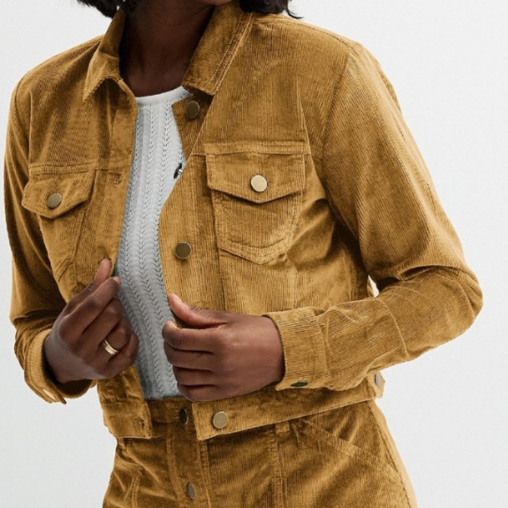 Draper James Women's denim jacket with detachable collar - Picture 4 of 8